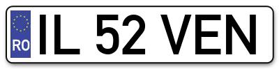 Placuta inmatriculare numar auto  IL-52-VEN, IL 52 VEN, IL52VEN