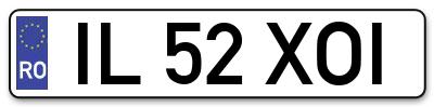 Placuta inmatriculare numar auto  IL-52-XOI, IL 52 XOI, IL52XOI