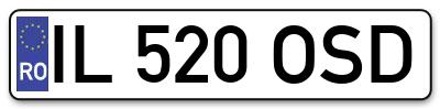 Placuta inmatriculare numar auto  IL-520-OSD, IL 520 OSD, IL520OSD