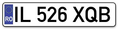 Placuta inmatriculare numar auto  IL-526-XQB, IL 526 XQB, IL526XQB