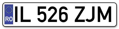 Placuta inmatriculare numar auto  IL-526-ZJM, IL 526 ZJM, IL526ZJM