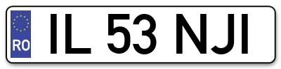 Placuta inmatriculare numar auto  IL-53-NJI, IL 53 NJI, IL53NJI