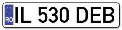 Placuta inmatriculare numar auto  IL-530-DEB, IL 530 DEB, IL530DEB
