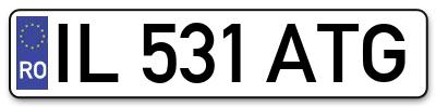 Placuta inmatriculare numar auto  IL-531-ATG, IL 531 ATG, IL531ATG