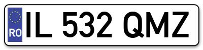 Placuta inmatriculare numar auto  IL-532-QMZ, IL 532 QMZ, IL532QMZ