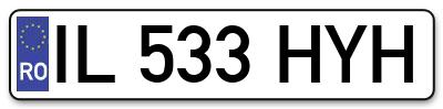 Placuta inmatriculare numar auto  IL-533-HYH, IL 533 HYH, IL533HYH