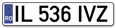 Placuta inmatriculare numar auto  IL-536-IVZ, IL 536 IVZ, IL536IVZ