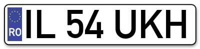 Placuta inmatriculare numar auto  IL-54-UKH, IL 54 UKH, IL54UKH