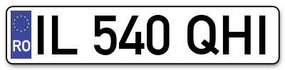 Placuta inmatriculare numar auto  IL-540-QHI, IL 540 QHI, IL540QHI