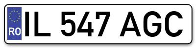 Placuta inmatriculare numar auto  IL-547-AGC, IL 547 AGC, IL547AGC