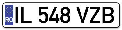Placuta inmatriculare numar auto  IL-548-VZB, IL 548 VZB, IL548VZB