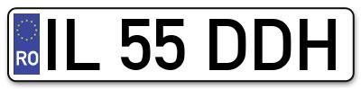 Placuta inmatriculare numar auto  IL-55-DDH, IL 55 DDH, IL55DDH
