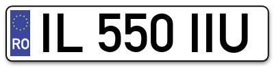 Placuta inmatriculare numar auto  IL-550-IIU, IL 550 IIU, IL550IIU