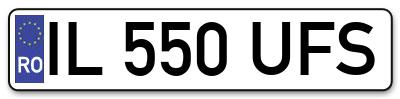 Placuta inmatriculare numar auto  IL-550-UFS, IL 550 UFS, IL550UFS