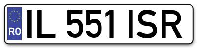 Placuta inmatriculare numar auto  IL-551-ISR, IL 551 ISR, IL551ISR