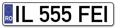 Placuta inmatriculare numar auto  IL-555-FEI, IL 555 FEI, IL555FEI