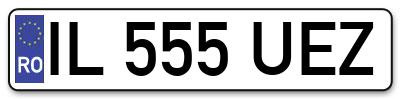 Placuta inmatriculare numar auto  IL-555-UEZ, IL 555 UEZ, IL555UEZ