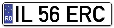 Placuta inmatriculare numar auto  IL-56-ERC, IL 56 ERC, IL56ERC