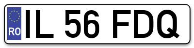 Placuta inmatriculare numar auto  IL-56-FDQ, IL 56 FDQ, IL56FDQ