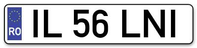 Placuta inmatriculare numar auto  IL-56-LNI, IL 56 LNI, IL56LNI