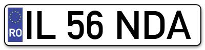 Placuta inmatriculare numar auto  IL-56-NDA, IL 56 NDA, IL56NDA