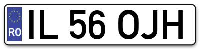 Placuta inmatriculare numar auto  IL-56-OJH, IL 56 OJH, IL56OJH