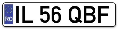 Placuta inmatriculare numar auto  IL-56-QBF, IL 56 QBF, IL56QBF