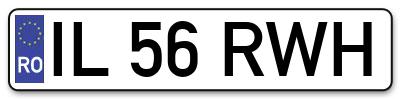 Placuta inmatriculare numar auto  IL-56-RWH, IL 56 RWH, IL56RWH