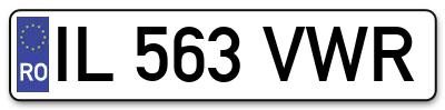 Placuta inmatriculare numar auto  IL-563-VWR, IL 563 VWR, IL563VWR