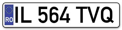 Placuta inmatriculare numar auto  IL-564-TVQ, IL 564 TVQ, IL564TVQ