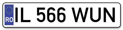 Placuta inmatriculare numar auto  IL-566-WUN, IL 566 WUN, IL566WUN