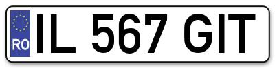 Placuta inmatriculare numar auto  IL-567-GIT, IL 567 GIT, IL567GIT