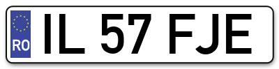 Placuta inmatriculare numar auto  IL-57-FJE, IL 57 FJE, IL57FJE