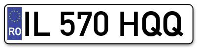 Placuta inmatriculare numar auto  IL-570-HQQ, IL 570 HQQ, IL570HQQ