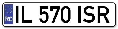 Placuta inmatriculare numar auto  IL-570-ISR, IL 570 ISR, IL570ISR