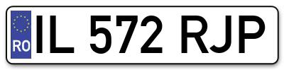 Placuta inmatriculare numar auto  IL-572-RJP, IL 572 RJP, IL572RJP
