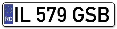 Placuta inmatriculare numar auto  IL-579-GSB, IL 579 GSB, IL579GSB
