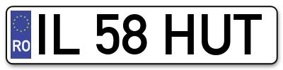 Placuta inmatriculare numar auto  IL-58-HUT, IL 58 HUT, IL58HUT