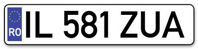 Placuta inmatriculare numar auto  IL-581-ZUA, IL 581 ZUA, IL581ZUA