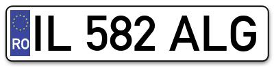 Placuta inmatriculare numar auto  IL-582-ALG, IL 582 ALG, IL582ALG