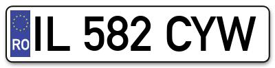 Placuta inmatriculare numar auto  IL-582-CYW, IL 582 CYW, IL582CYW