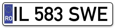 Placuta inmatriculare numar auto  IL-583-SWE, IL 583 SWE, IL583SWE