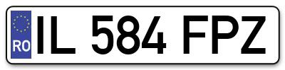 Placuta inmatriculare numar auto  IL-584-FPZ, IL 584 FPZ, IL584FPZ