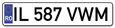 Placuta inmatriculare numar auto  IL-587-VWM, IL 587 VWM, IL587VWM