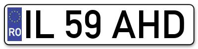 Placuta inmatriculare numar auto  IL-59-AHD, IL 59 AHD, IL59AHD