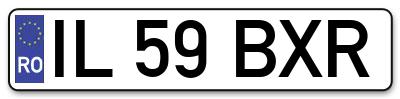 Placuta inmatriculare numar auto  IL-59-BXR, IL 59 BXR, IL59BXR