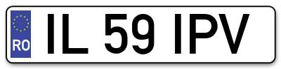 Placuta inmatriculare numar auto  IL-59-IPV, IL 59 IPV, IL59IPV