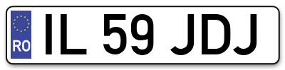 Placuta inmatriculare numar auto  IL-59-JDJ, IL 59 JDJ, IL59JDJ