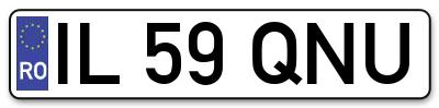 Placuta inmatriculare numar auto  IL-59-QNU, IL 59 QNU, IL59QNU