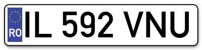 Placuta inmatriculare numar auto  IL-592-VNU, IL 592 VNU, IL592VNU